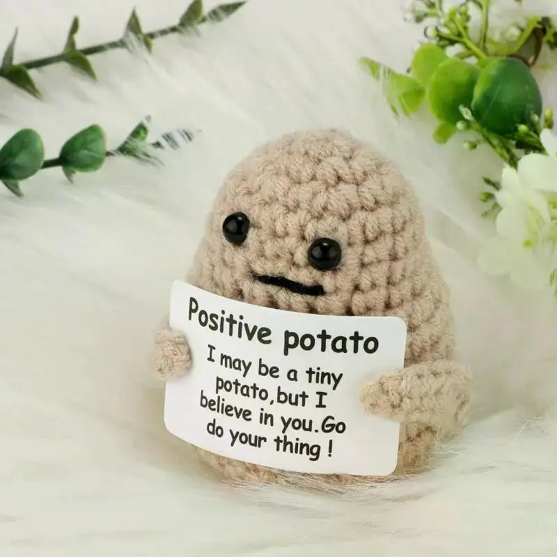 Inspirational Potato and Friends desk decor with motivational messages