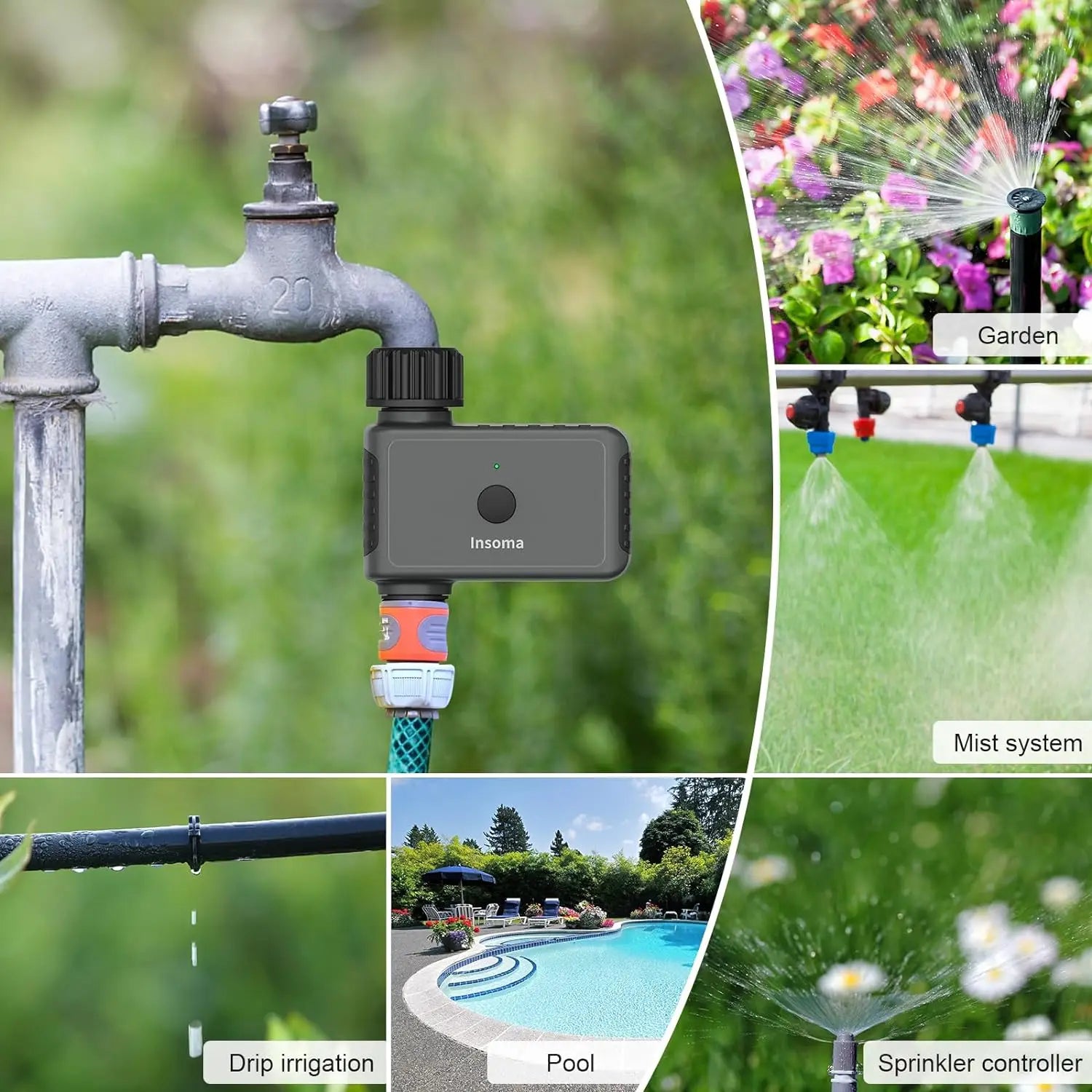 SmartFlow WiFi Water Timer - Remote Control Garden Irrigation System for Smart Home