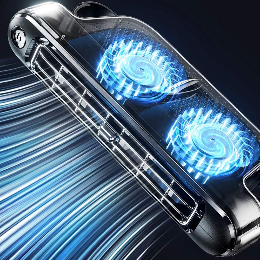 Headrest cooling fan blowing cool air