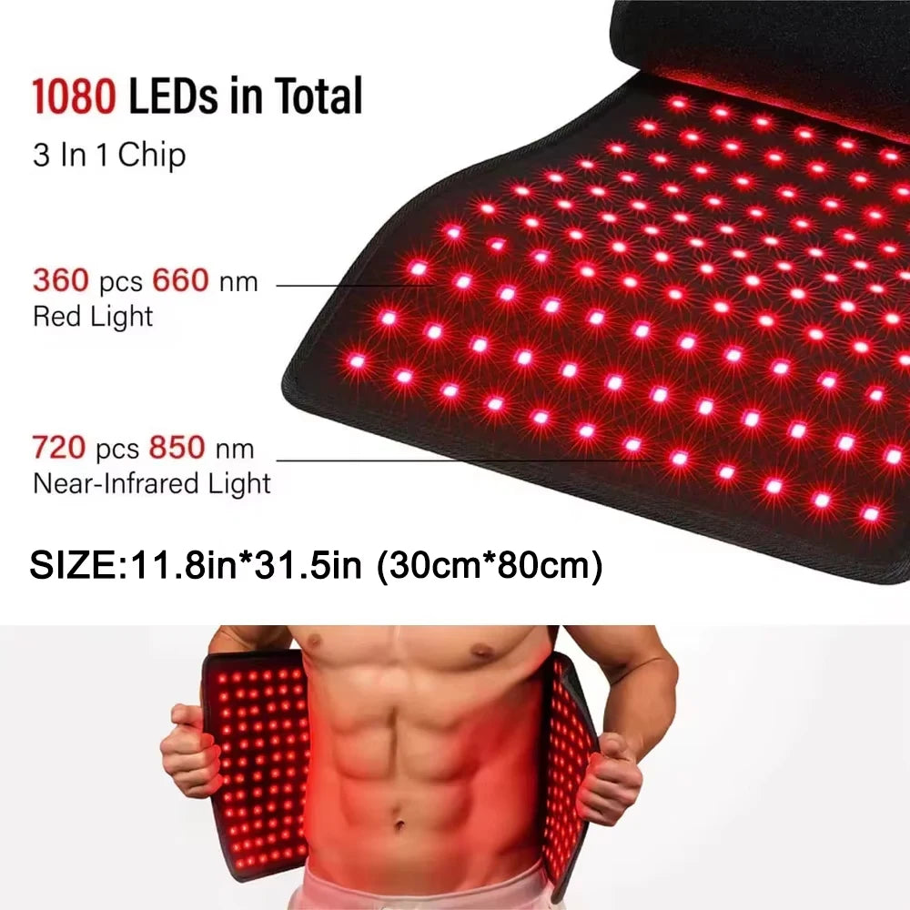 Red Light Therapy Heating Pad - 850nm Infrared Pain Relief Cushion for Back, Shoulder & Muscle Recovery