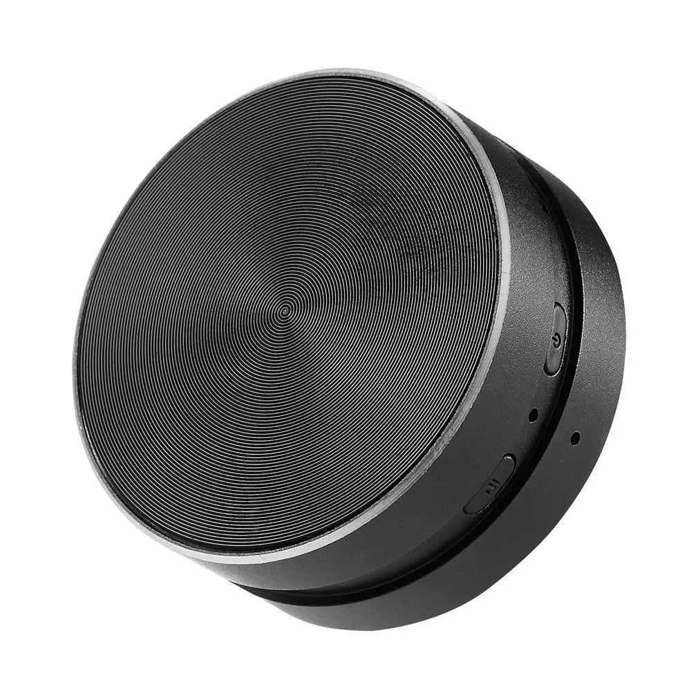 A compact and sleek SoundSurface Mini Resonance Speaker made of aluminum, displayed on a white background
