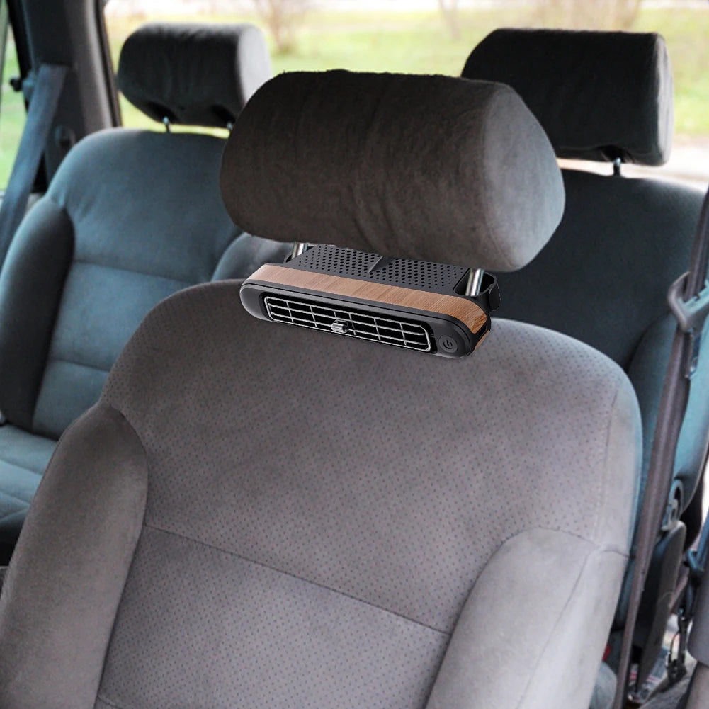 Breezecomfort attached to a car headrest.