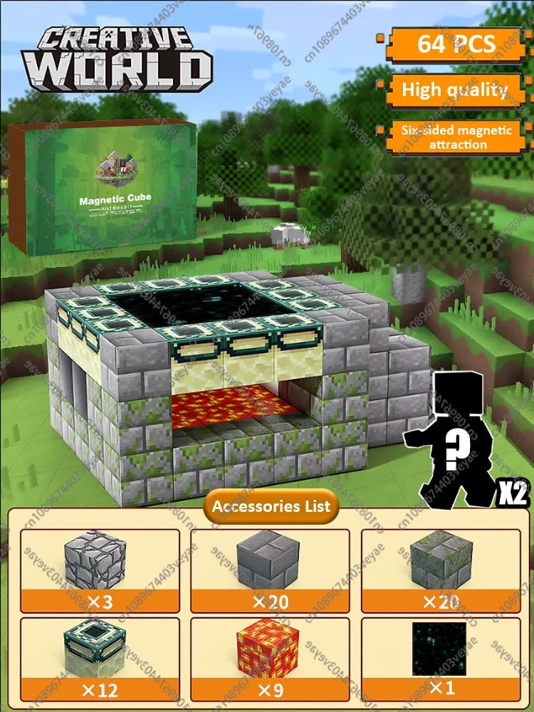 Magnetic Building Blocks - Mine World STEM Construction Set for Kids