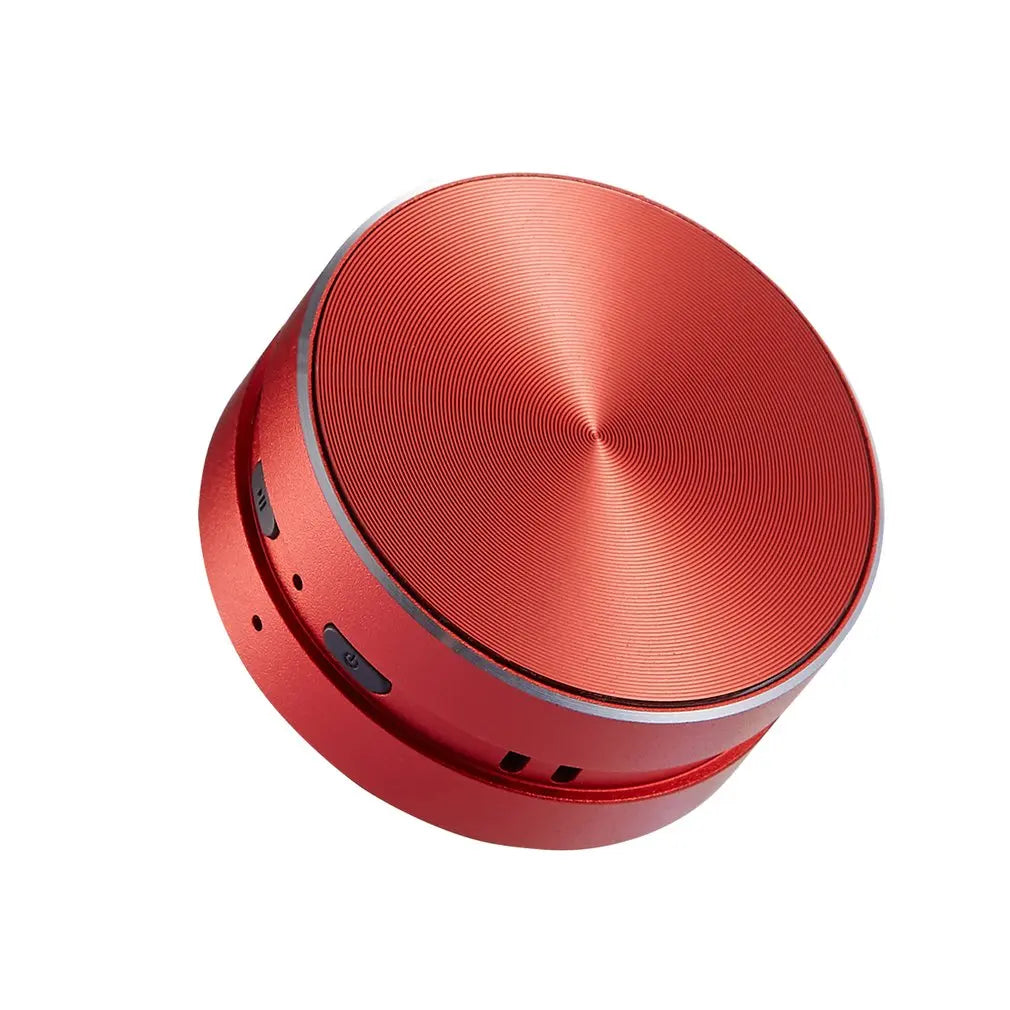 A compact and sleek SoundSurface Mini Resonance Speaker made of aluminum, displayed on a white background