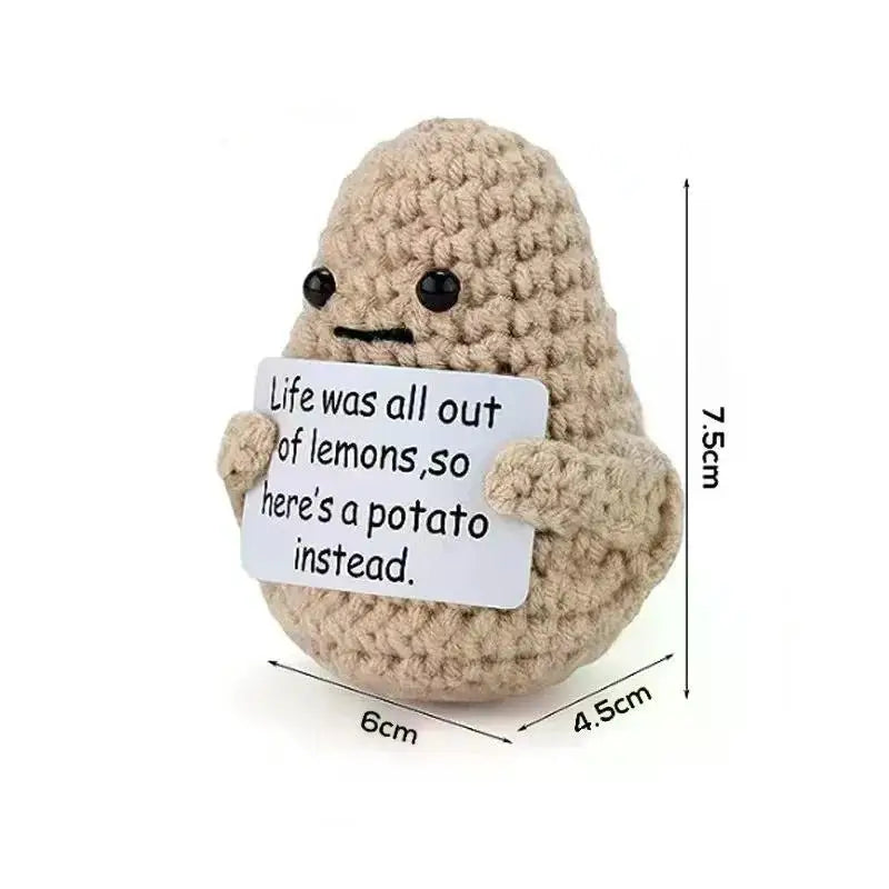 Positive potato figure on a white background with dimensions shown