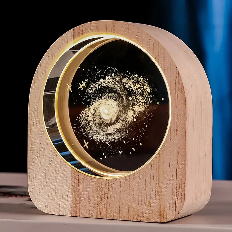 3D Crystal Laser Engraved Desk Decor with intricate internal design