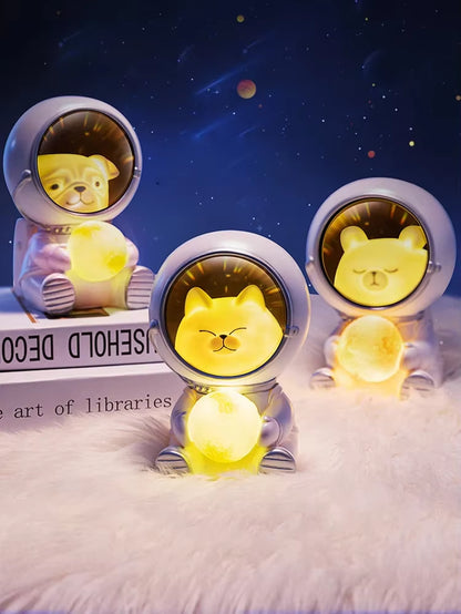 Astronaut Night Light Charge LED Galaxy Guardian Pet Astronaut USB Night Light Bedroom Decoration Star Kids Birthday Gift - Explore Ethereal