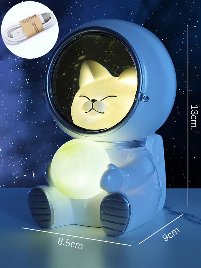 Astronaut Night Light Charge LED Galaxy Guardian Pet Astronaut USB Night Light Bedroom Decoration Star Kids Birthday Gift - Explore Ethereal