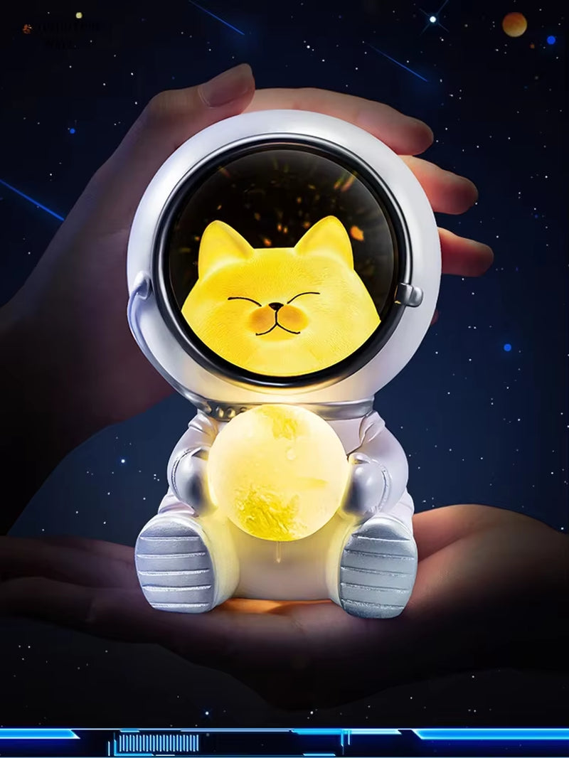 Astronaut Night Light Charge LED Galaxy Guardian Pet Astronaut USB Night Light Bedroom Decoration Star Kids Birthday Gift - Explore Ethereal