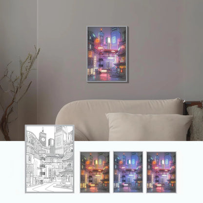 Anime LED City Night View Light Painting - Explore Ethereal