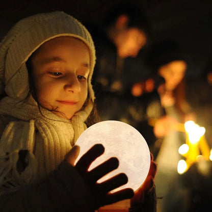 Rechargeable 3D Print Moon Lamp LED Night Light - Explore Ethereal