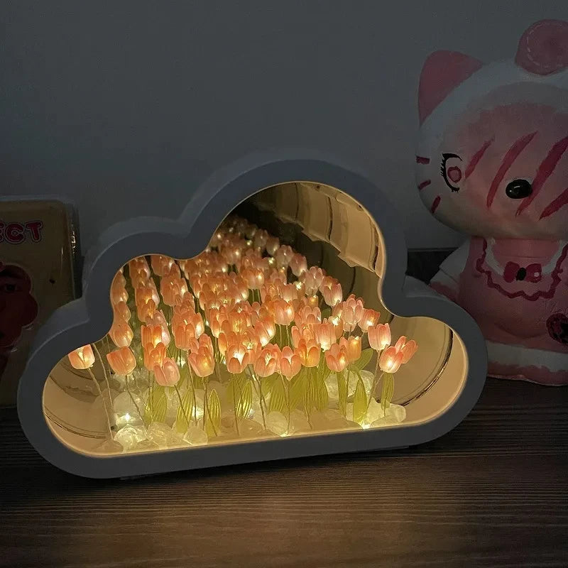 Creative Tulip Cloud Sea of Flowers Night Light - Explore Ethereal