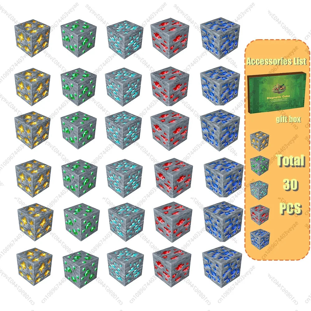 Magnetic Building Blocks - Mine World STEM Construction Set for Kids