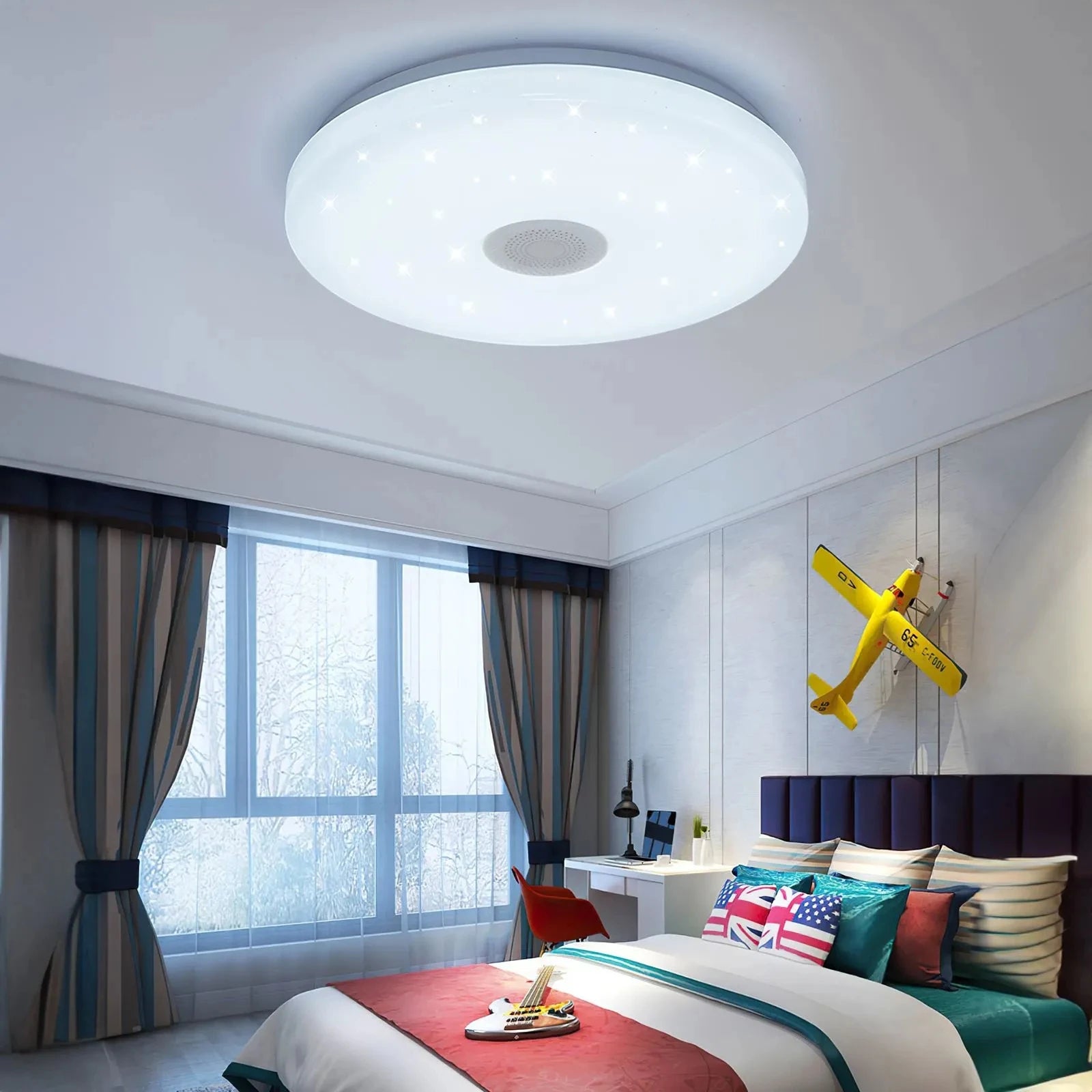 MARPOU Smart Modern Ceiling Lighting RGB Ceiling Lamps with Bluetooth Speaker - Explore Ethereal