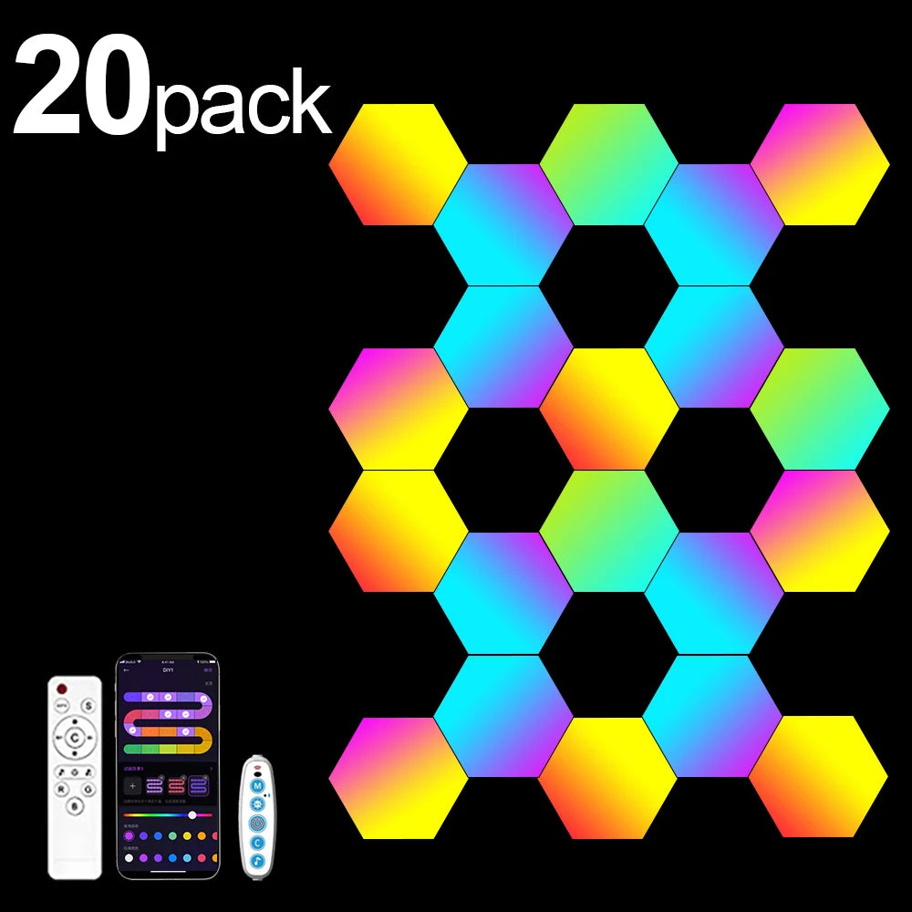 RGB Bluetooth LED Hexagon Light - Explore Ethereal