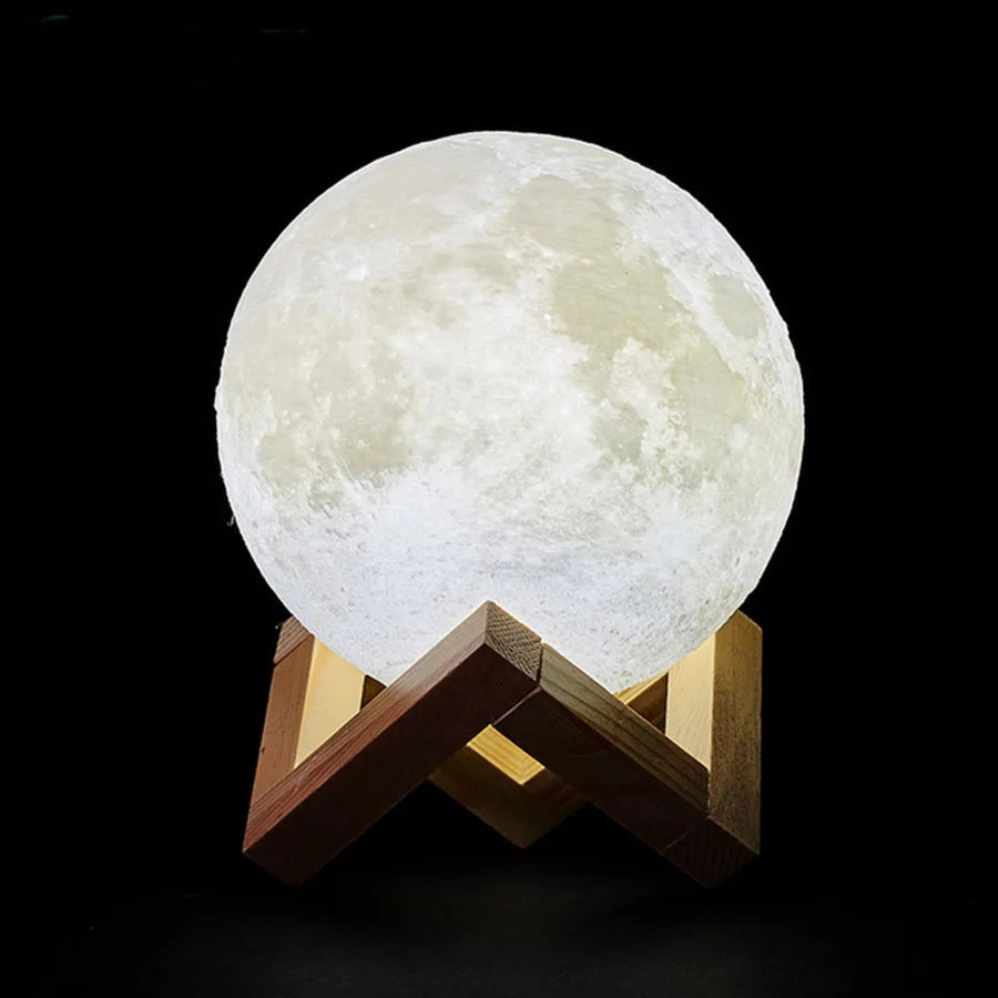 Rechargeable 3D Print Moon Lamp LED Night Light - Explore Ethereal