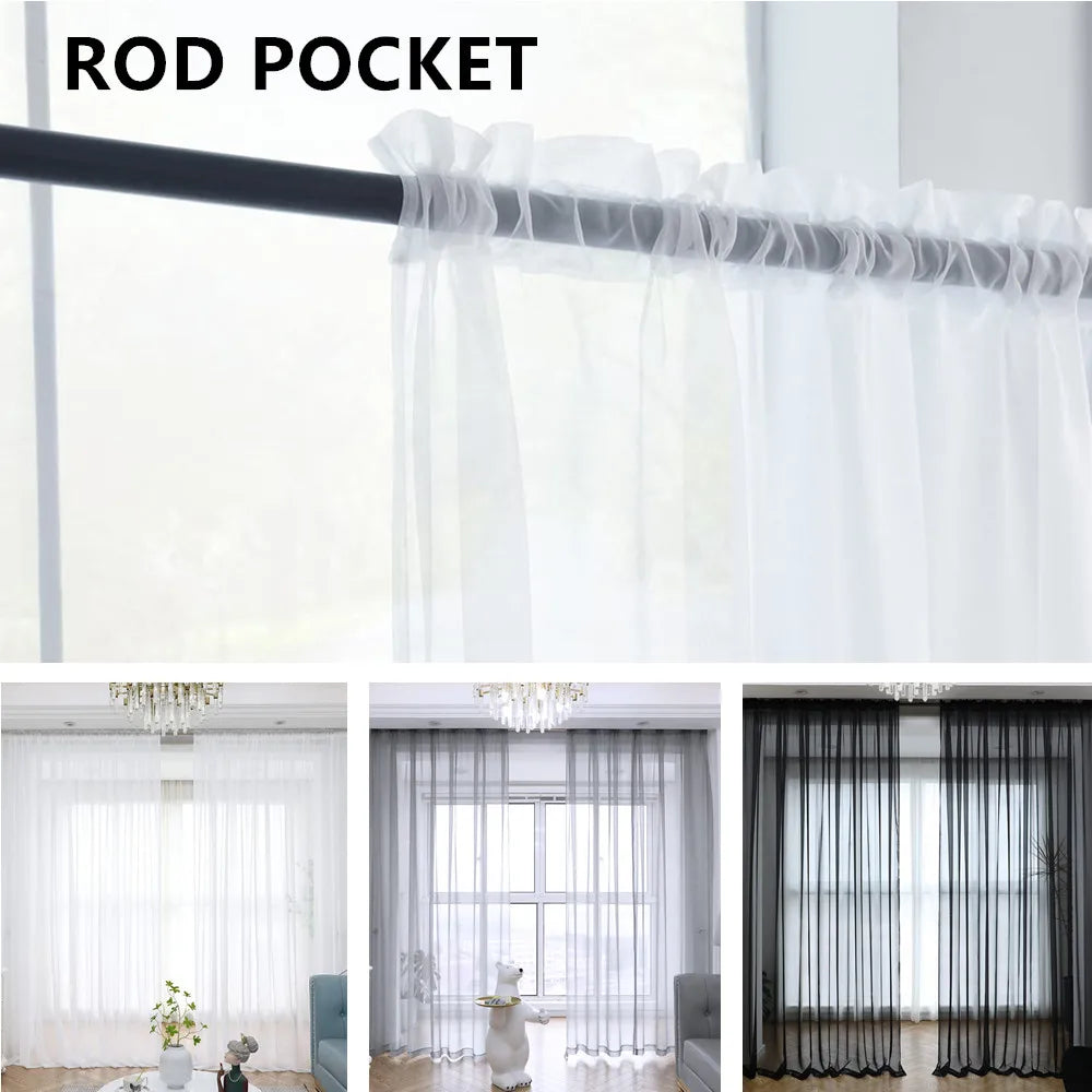 Shading Solid White Sheer Curtains - Explore Ethereal