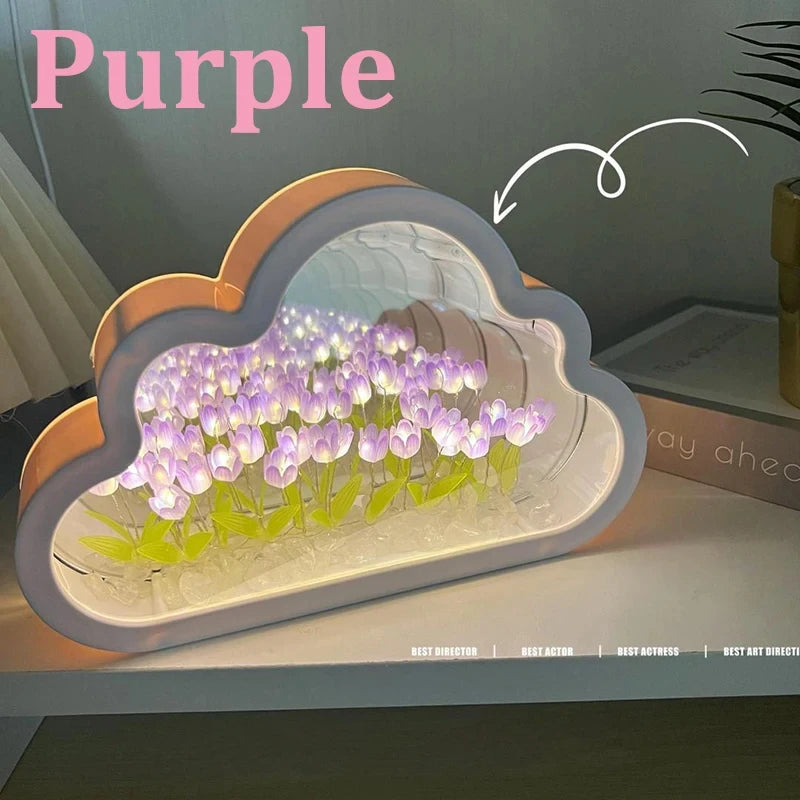 Creative Tulip Cloud Sea of Flowers Night Light - Explore Ethereal