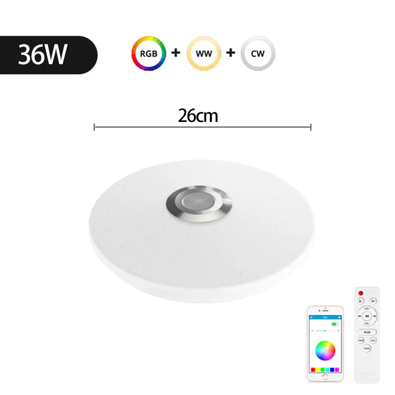 MARPOU Smart Modern Ceiling Lighting RGB Ceiling Lamps with Bluetooth Speaker - Explore Ethereal