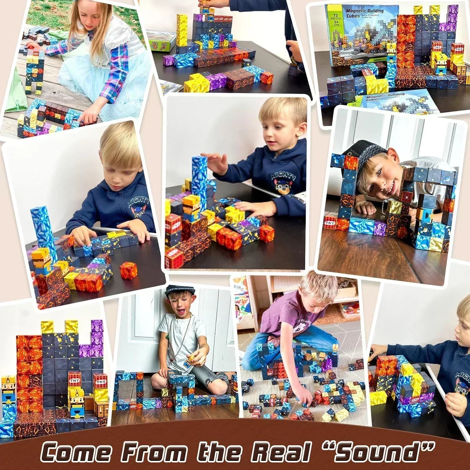 Magnetic Building Blocks - Mine World STEM Construction Set for Kids