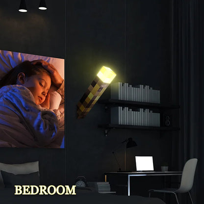 Minecraft Pixel Torch Wall Light