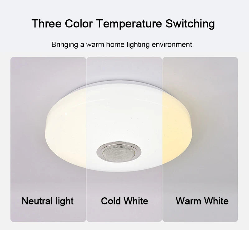 MARPOU Smart Modern Ceiling Lighting RGB Ceiling Lamps with Bluetooth Speaker - Explore Ethereal