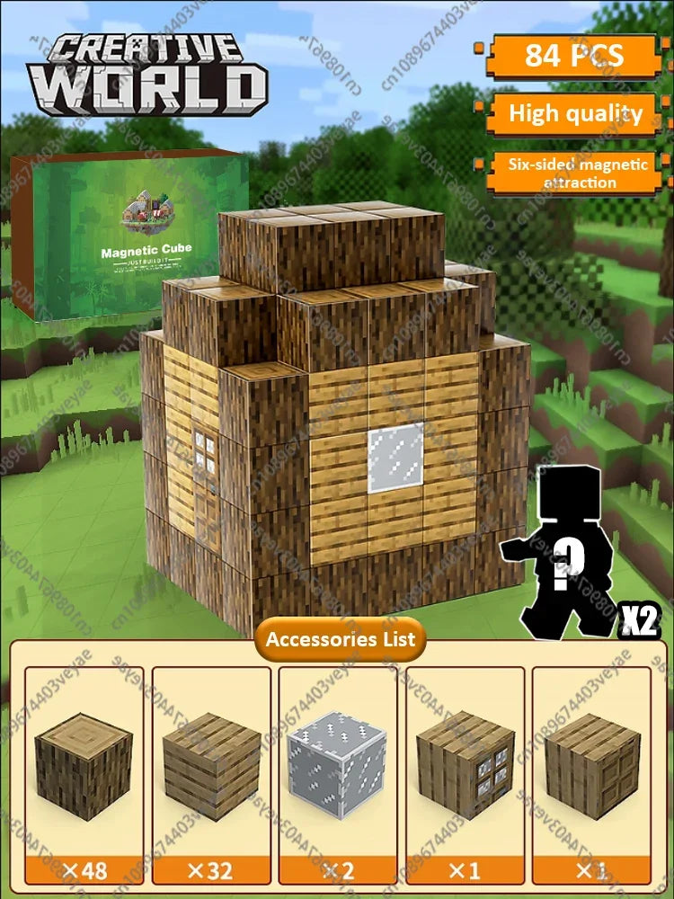 Magnetic Building Blocks - Mine World STEM Construction Set for Kids