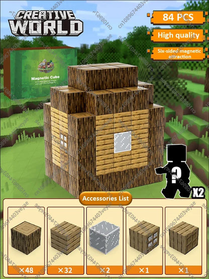 Magnetic Building Blocks - Mine World STEM Construction Set for Kids