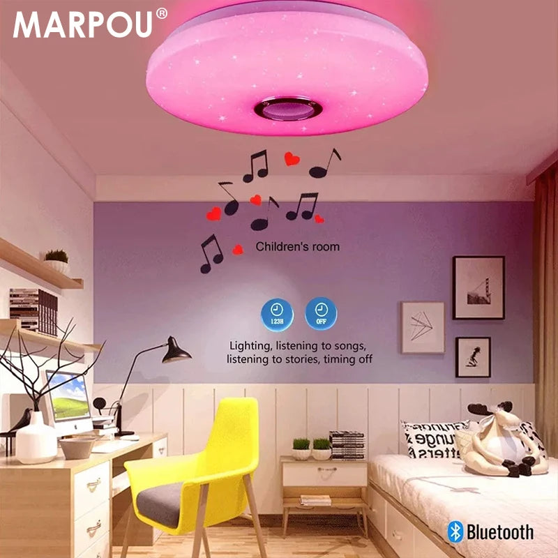 MARPOU Smart Modern Ceiling Lighting RGB Ceiling Lamps with Bluetooth Speaker - Explore Ethereal