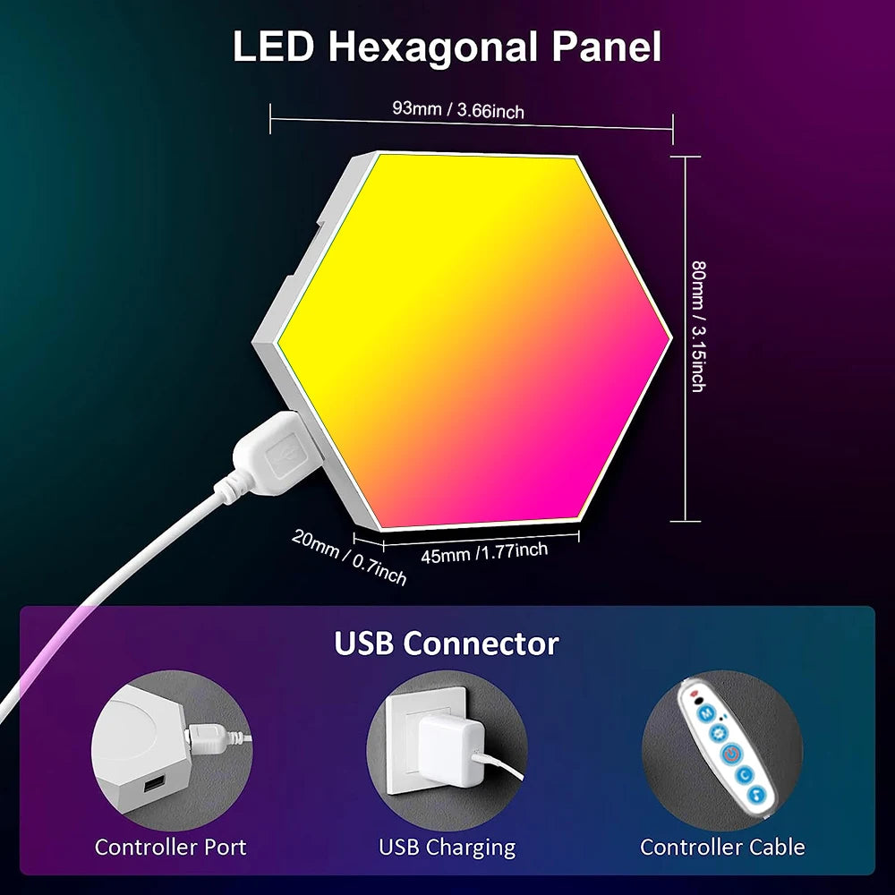 RGB Bluetooth LED Hexagon Light - Explore Ethereal