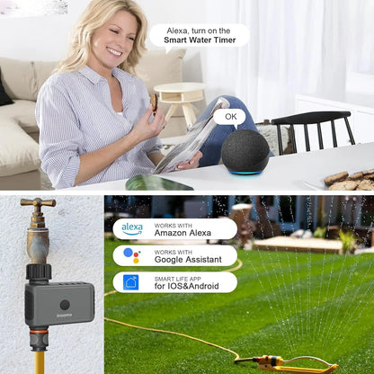 SmartFlow WiFi Water Timer - Remote Control Garden Irrigation System for Smart Home