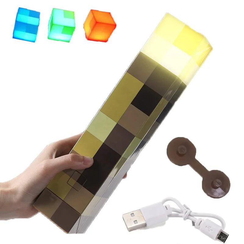 Minecraft Pixel Torch Wall Light