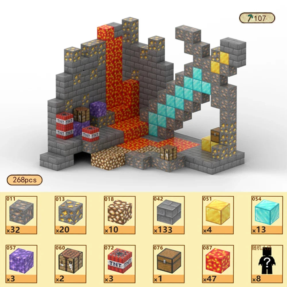 Magnetic Building Blocks - Mine World STEM Construction Set for Kids