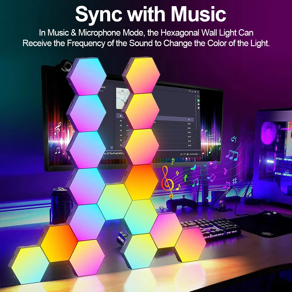 RGB Bluetooth LED Hexagon Light - Explore Ethereal