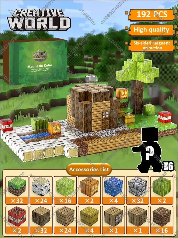 Magnetic Building Blocks - Mine World STEM Construction Set for Kids